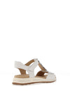 Ara Wide Fit Osaka Pebbled Leather T Bar Sandals, White