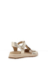 Ara Wide Fit Osaka Pebbled Leather T Bar Sandals, Gold