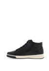 Ara Wide Fit Pebbled Leather Hi Top Trainers, Black