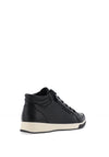 Ara Wide Fit Pebbled Leather Hi Top Trainers, Black