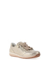 Ara Pebble Wide Fit Leather Side Zip Trainers, Platinum