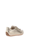Ara Pebble Wide Fit Leather Side Zip Trainers, Platinum