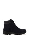 Ara Pebble Wide Fit Fleece Trim Lace Up Boots, Navy