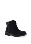 Ara Pebble Wide Fit Fleece Trim Lace Up Boots, Navy
