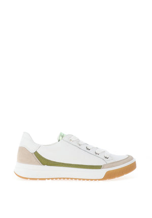 Ara Pebble Wide Fit Suede Laced Trainers, White