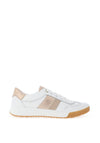 Ara Pebble Wide Fit Shimmering Suede Leather Trainers, White