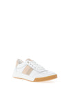 Ara Pebble Wide Fit Shimmering Suede Leather Trainers, White