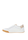 Ara Pebble Wide Fit Shimmering Suede Leather Trainers, White