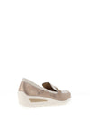 Ara Wide Fit Zurich Shimmering Leather Slip On Loafer Style Shoes, Cream