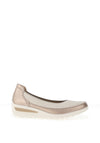 Ara Zurich Pebble Wide Fit Slip On Comfort Shoes, Cream & Gold