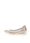 Ara Zurich Pebble Wide Fit Slip On Comfort Shoes, Cream & Gold