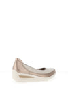 Ara Zurich Pebble Wide Fit Slip On Comfort Shoes, Cream & Gold