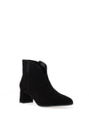 Ara Suede Leather V Topline Heeled Ankle Boots, Black