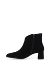 Ara Suede Leather V Topline Heeled Ankle Boots, Black