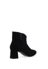 Ara Suede Leather V Topline Heeled Ankle Boots, Black