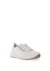 Ara Pebble Wide Fit Suede Laced Trainers, White