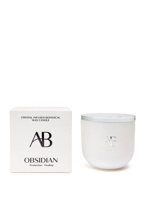 Aromabotanical Obsidian Crystal Infused Botanical Wax Candle