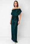 Atom Label Carbon Off The Shoulder Jumpsuit, Dark Green