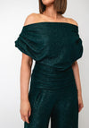 Atom Label Carbon Off The Shoulder Jumpsuit, Dark Green
