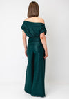 Atom Label Carbon Off The Shoulder Jumpsuit, Dark Green