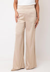 Serafina Collection High Waisted Wide Leg Trousers, Beige