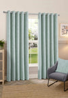 Aura Bern Blackout Lined Eyelet Curtains, Duck Egg