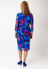 Avalon Colourful Print Mesh Pencil Dress, Blue