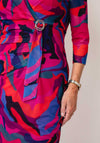 Avalon Colourful Print Mesh Pencil Dress, Pink