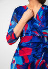 Avalon Floral Print Mesh Wrap Pencil Dress, Blue
