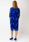 Avalon Printed Mesh Pencil Dress, Blue