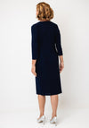 Avalon Textured Wrap Buckle Dress, Navy
