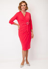 Avalon Textured Wrap Buckle Dress, Pink