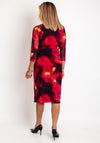Avalon Watercolour Gathered Waist Dress, Magenta