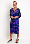 Avalon Zoe Leopard Print Cut-Out Neckline Midi Dress, Royal Purple