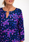 Avalon Zoe Leopard Print Cut-Out Neckline Midi Dress, Royal Purple