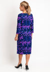 Avalon Zoe Leopard Print Cut-Out Neckline Midi Dress, Royal Purple