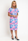 Avalon Carmen Cape Sleeve Printed Pencil Midi Dress, Pink