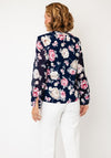 Avalon Floral Print Round Neck Blouse, Navy Multi