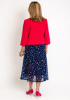 Avalon Bolero Polka Dot Print Mesh Aline Dress and Jacket, Navy