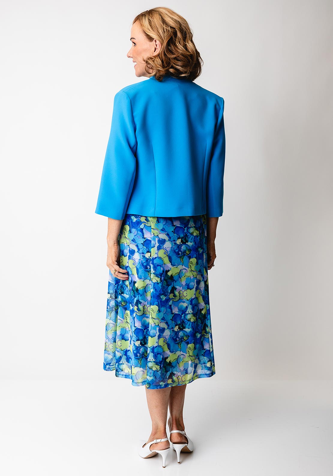 Avalon Abstract Print Dress and Bolero Set, Turquoise