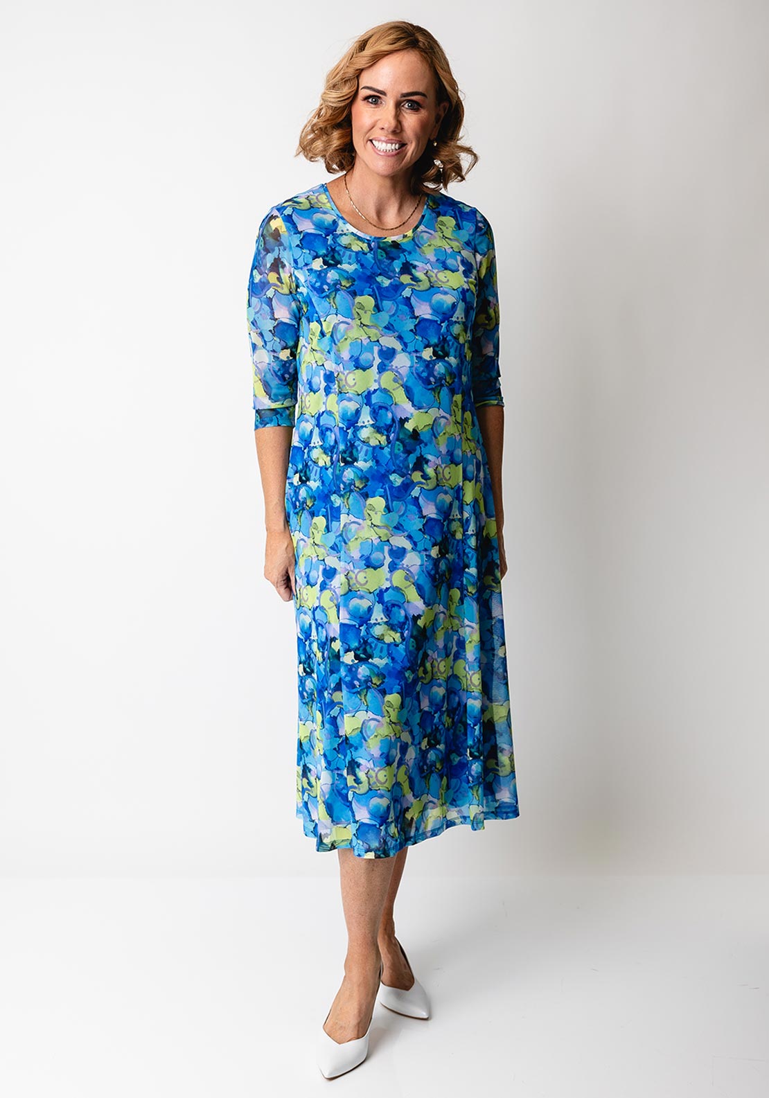 Avalon Abstract Print Dress and Bolero Set, Turquoise