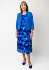 Avalon Printed Mesh Dress and Bolero Jacket, Blue