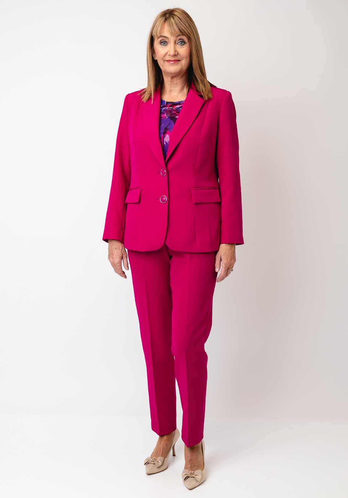 Avalon Dolores Tailored Blazer, Magenta Pink