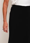 Avalon Panel Flared Midi Skirt, Black