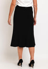 Avalon Panel Flared Midi Skirt, Black