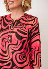 Avalon Abstract Print Blouse, Coral Multi
