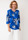 Avalon Abstract Print Blouse, Royal Blue Multi