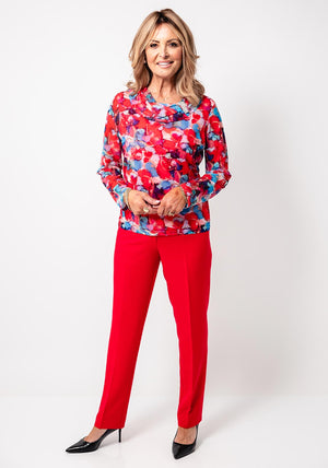 Avalon Floral Print Top, Pink Multi