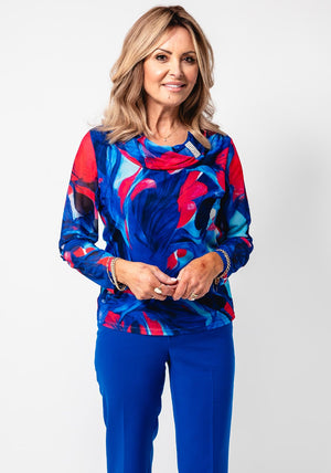 Avalon Floral Print Top, Blue