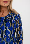 Avalon Honeycomb Pattern Chiffon Top, Blue
